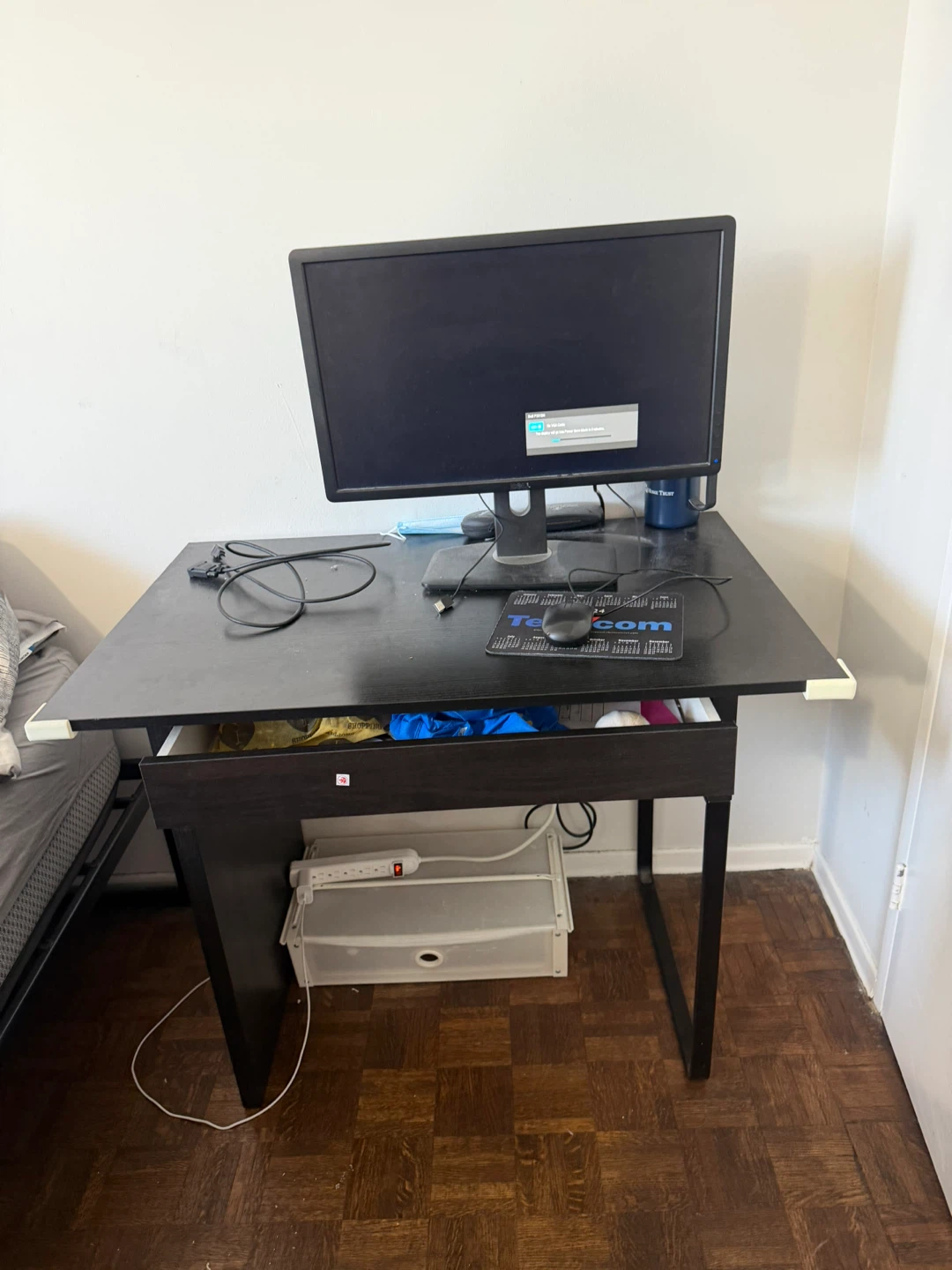 Black Desk with Drawer - photo 2