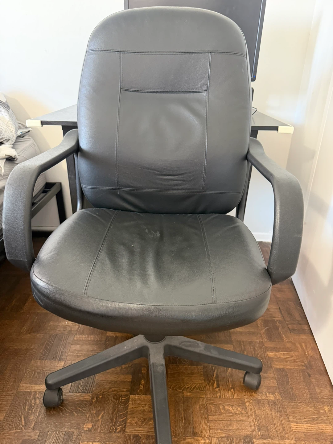 Black Faux Leather Office Chair