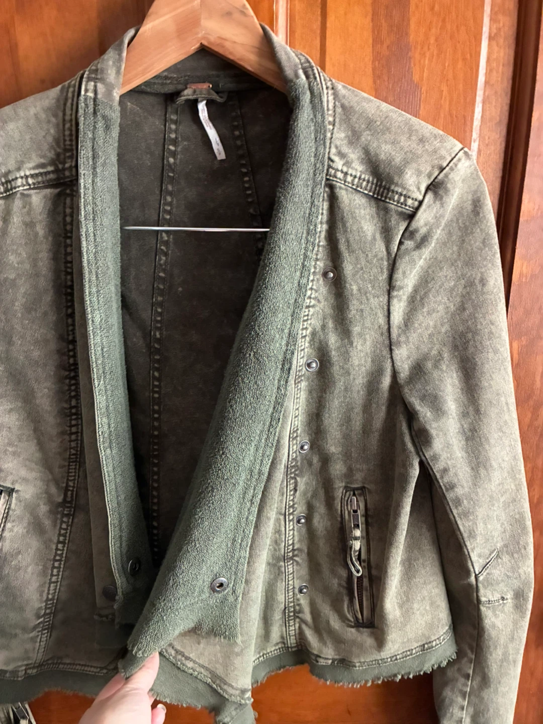 Free People Washed Military Style Jacket - photo 2