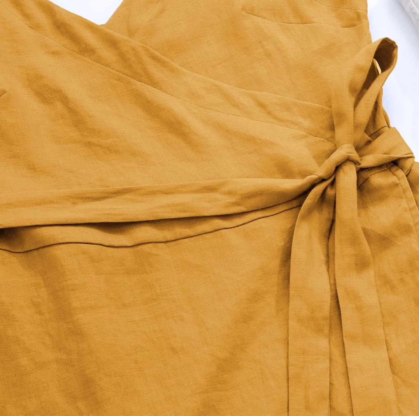 🍂 NEW WITH TAGS – Amazhiyu 100% Linen Wrap Midi Dress 🍂 - photo 5