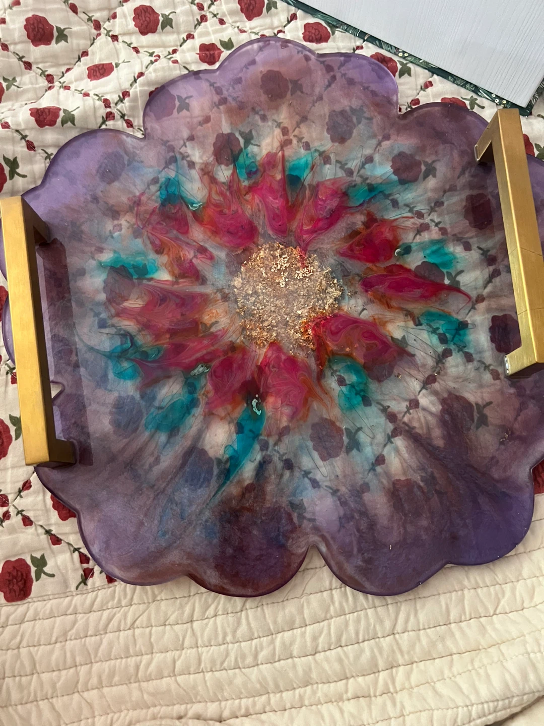 Resin Flower Tray and Coaster Set - photo 4