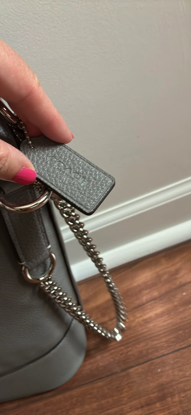 Coach Pebble Leather Shoulder Bag - Grey - photo 3