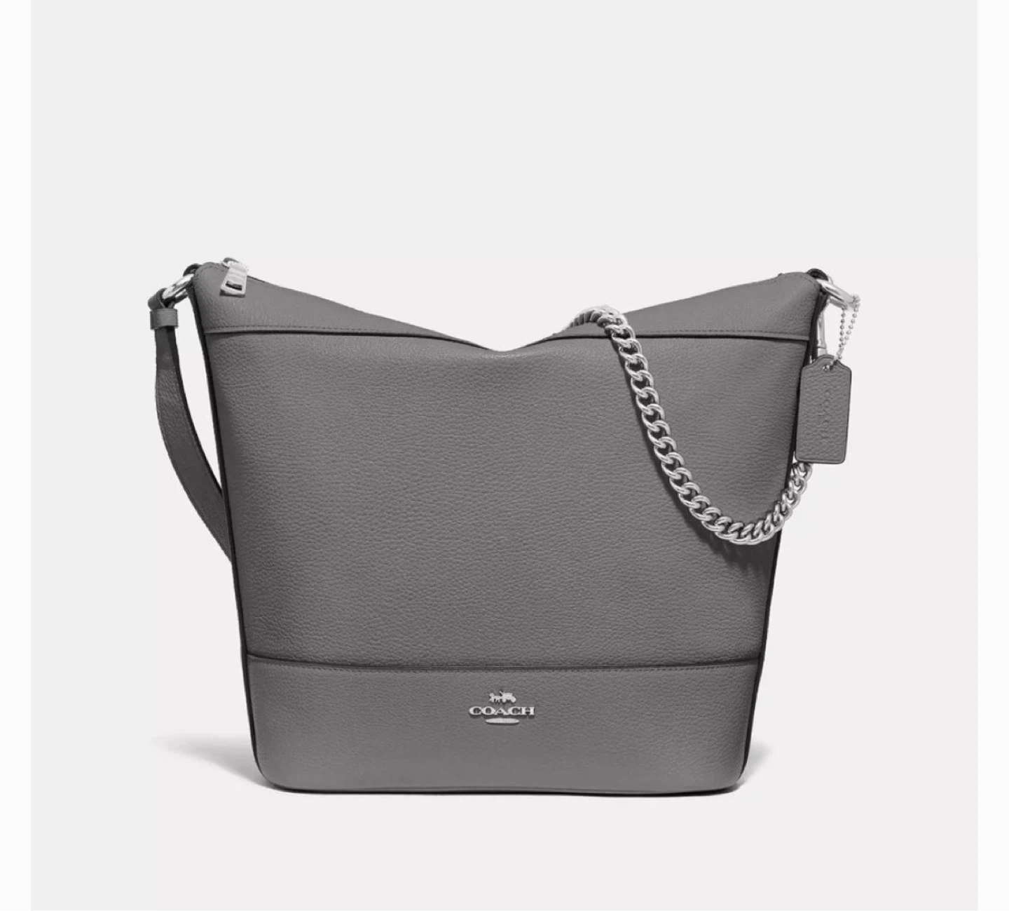 Coach Pebble Leather Shoulder Bag - Grey