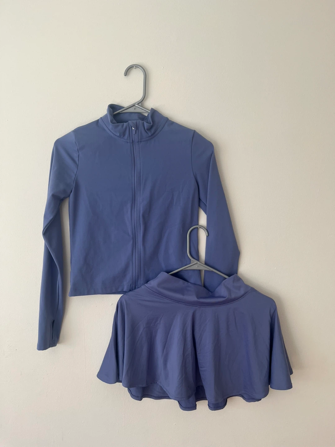 Girls Athletic Zip-Up Jacket and Skirt Set