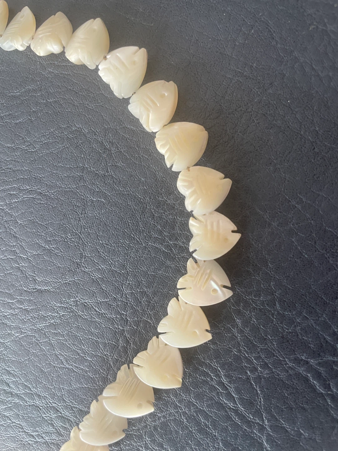 Carved Mother of Pearl Fish Necklace - photo 2