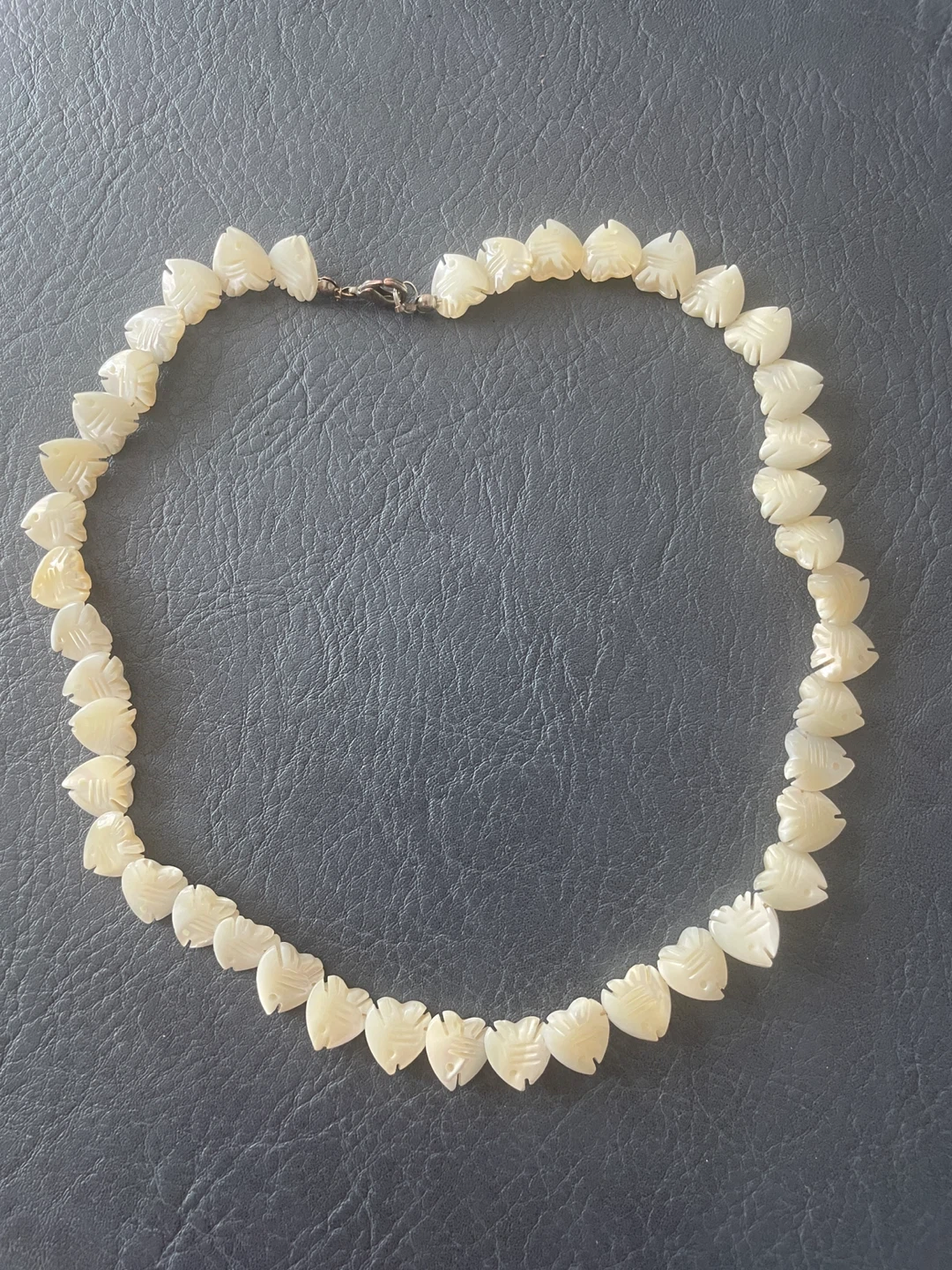 Carved Mother of Pearl Fish Necklace - photo 3