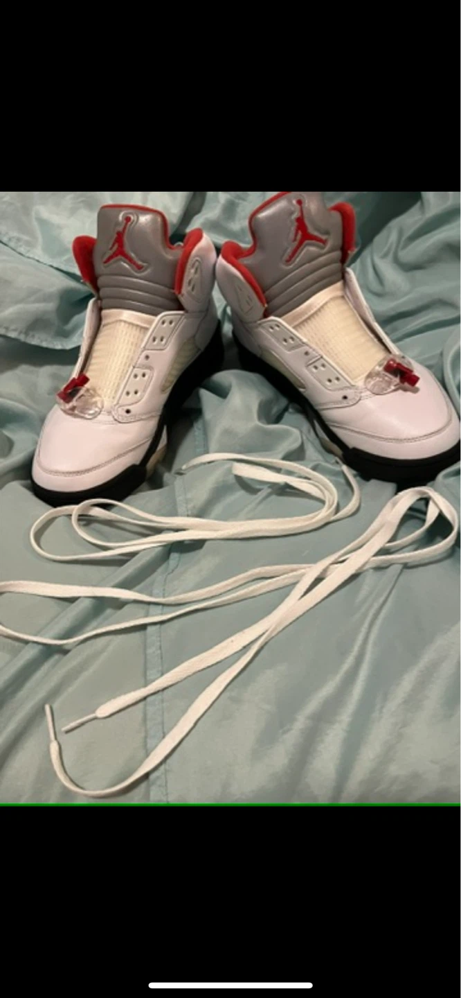 Air Jordan 5 Retro White Red Toddler Shoes
