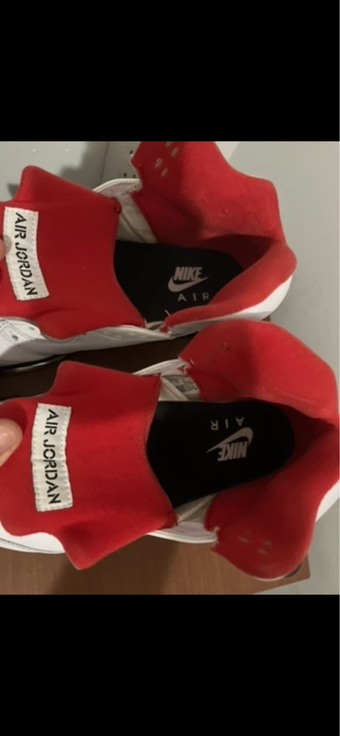Air Jordan 5 Retro White Red Toddler Shoes - photo 4