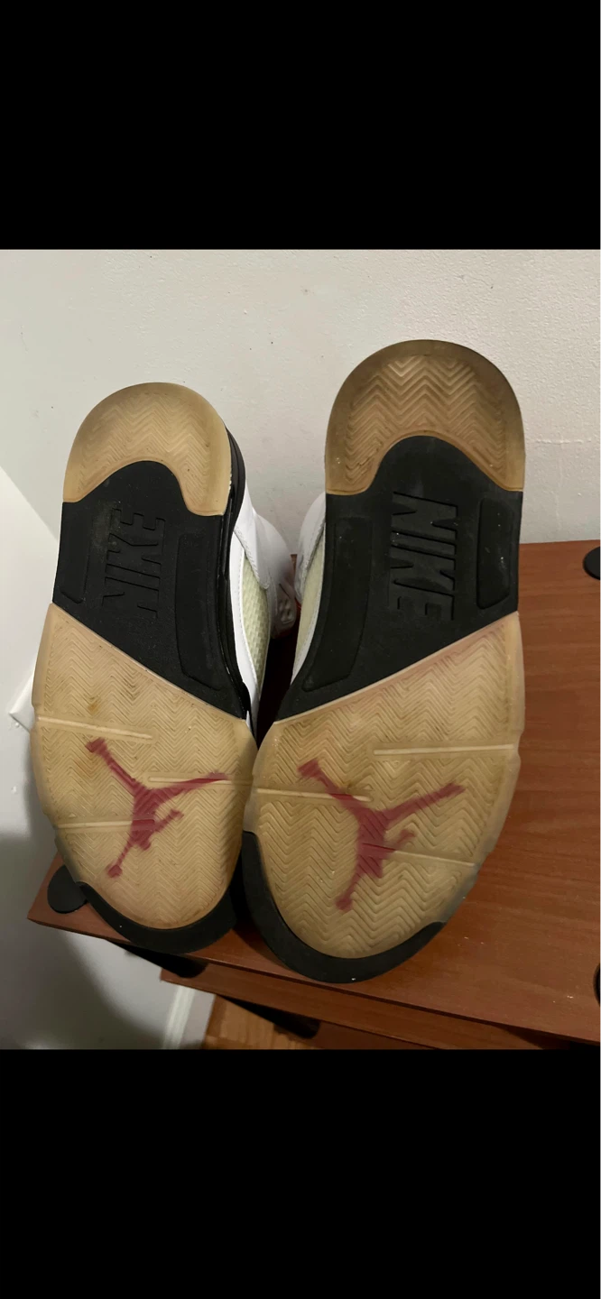 Air Jordan 5 Retro White Red Toddler Shoes - photo 5