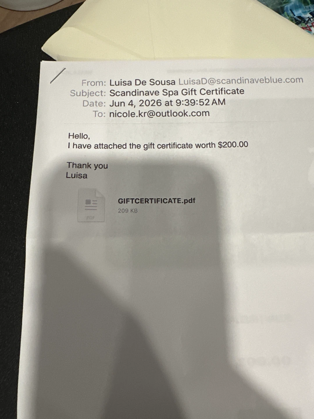 Scandinave Spa Blue Mountain $200 Gift Card - photo 2