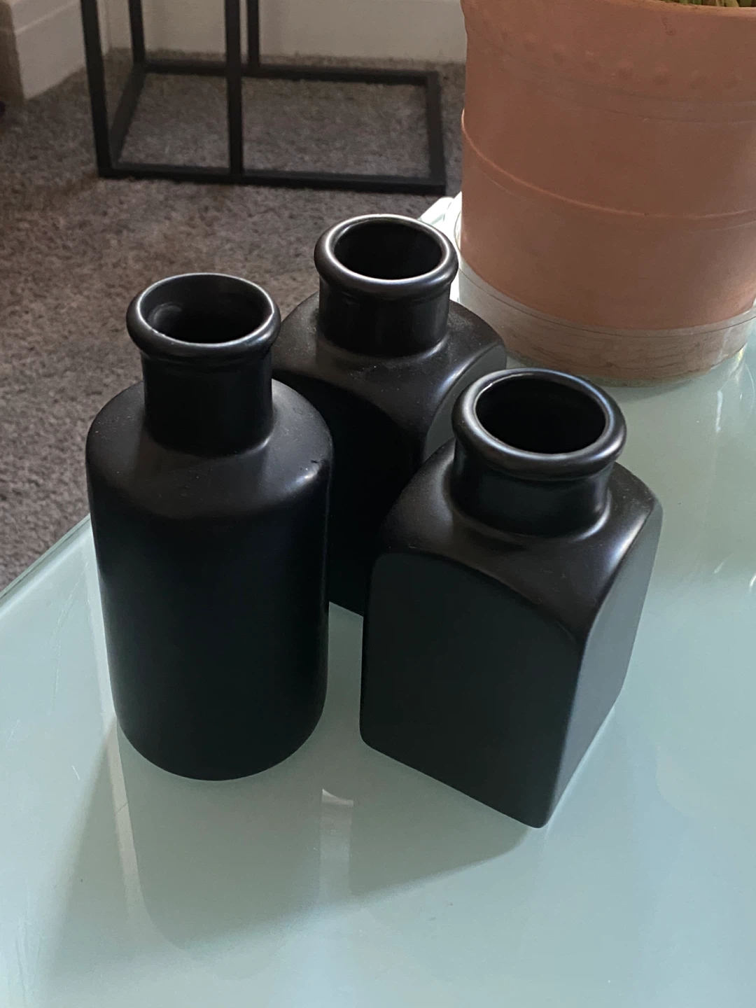 Small Black Vase Set