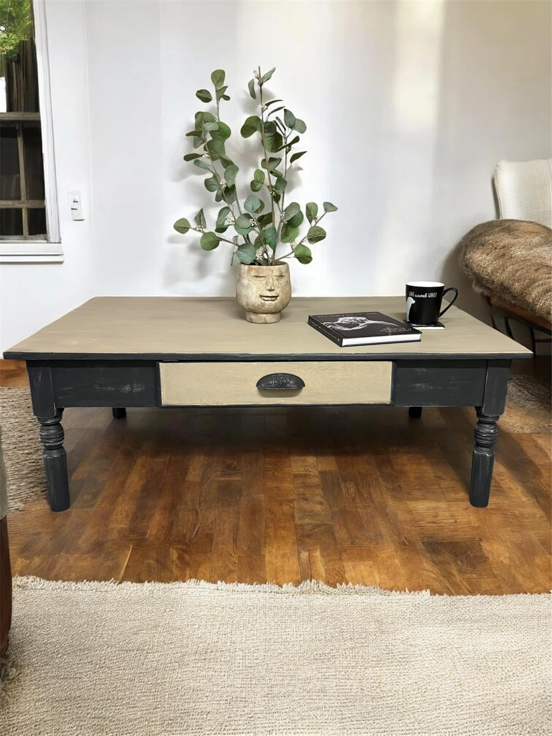Farmhouse Coffee Table with Drawer