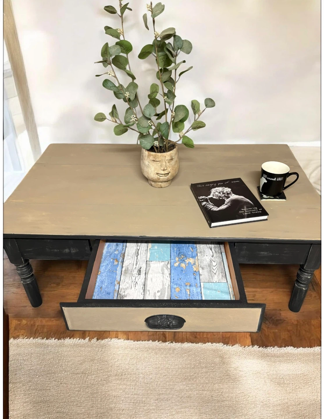 Farmhouse Coffee Table with Drawer - photo 2
