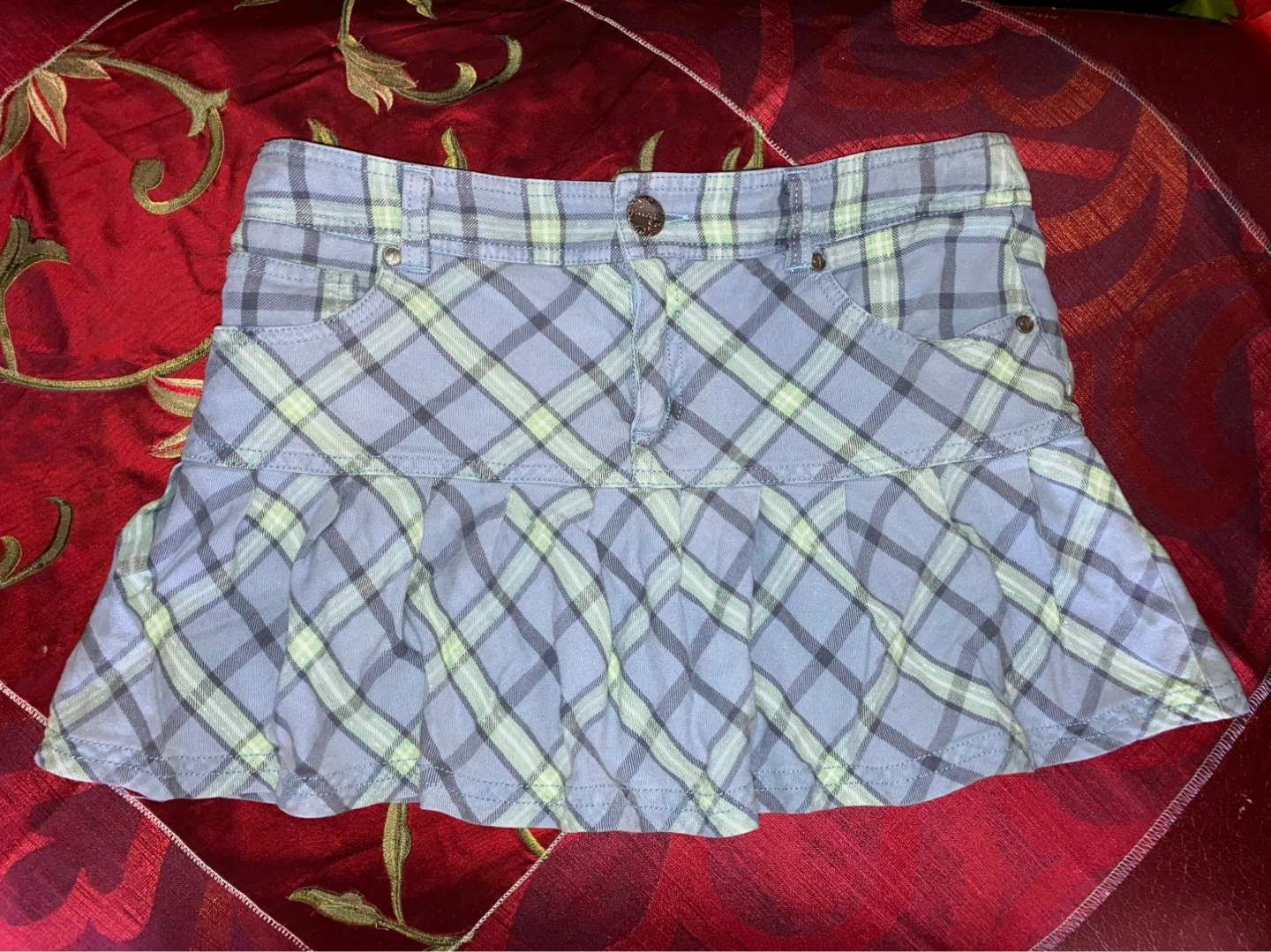 Greendog Plaid Mini Skirt
