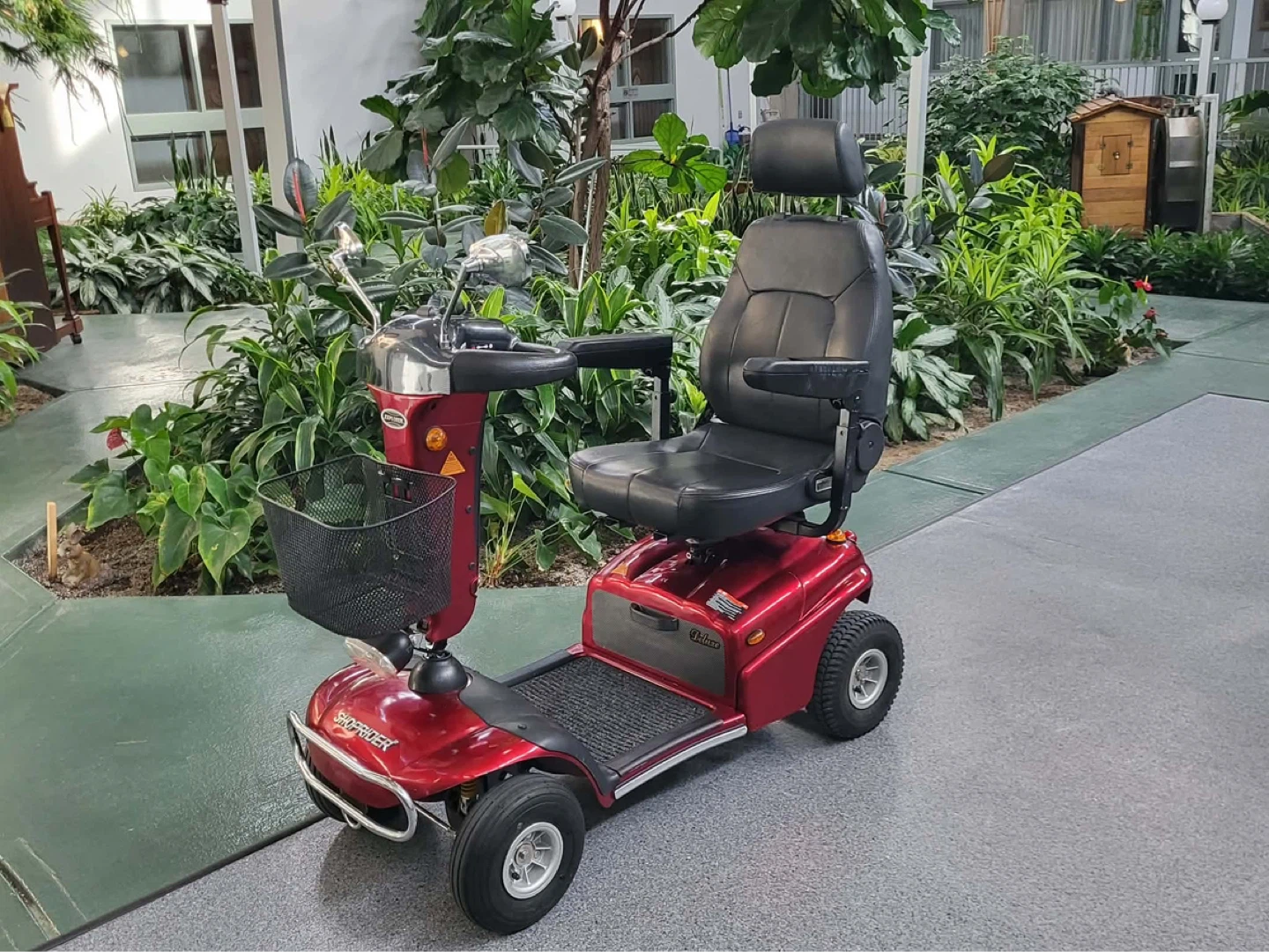 Red Shoprider Mobility Scooter with Basket