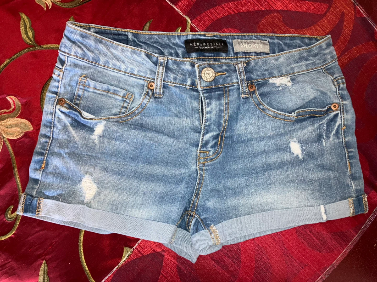 Aeropostale Women's Denim Shorty Shorts Size 4