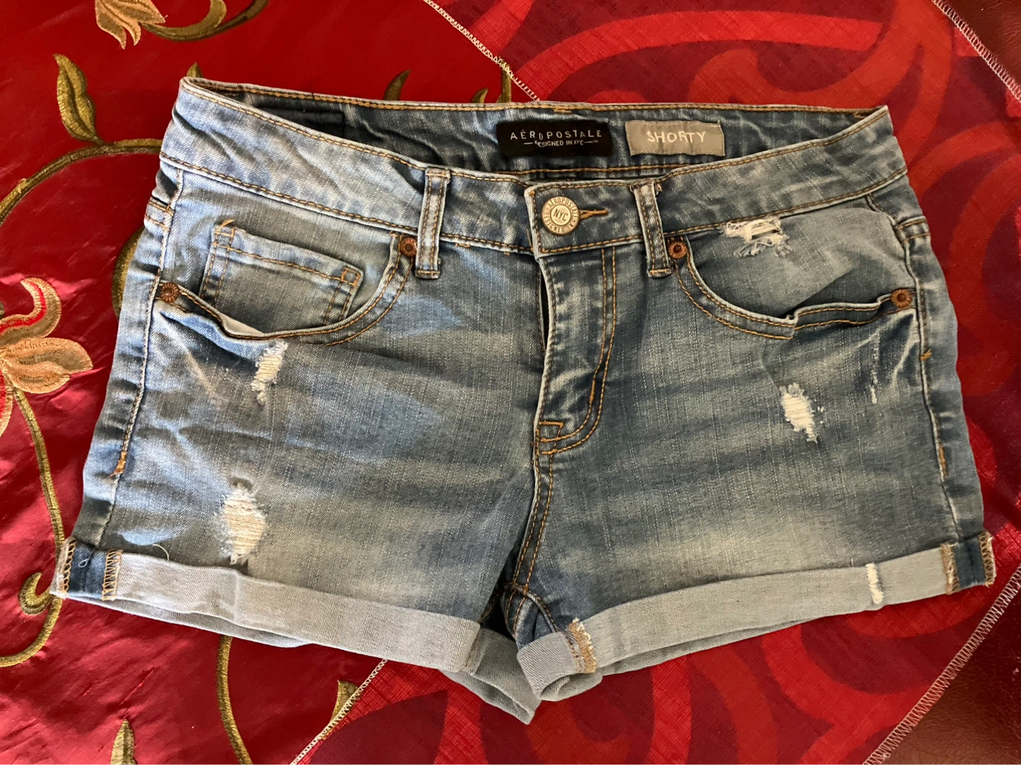 Aeropostale Women's Denim Shorty Shorts Size 4 - photo 3