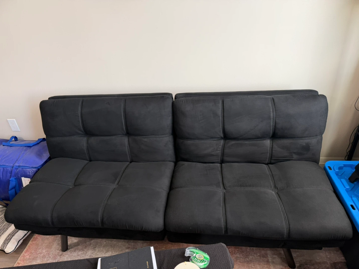 Black Convertible Futon Sofa Bed