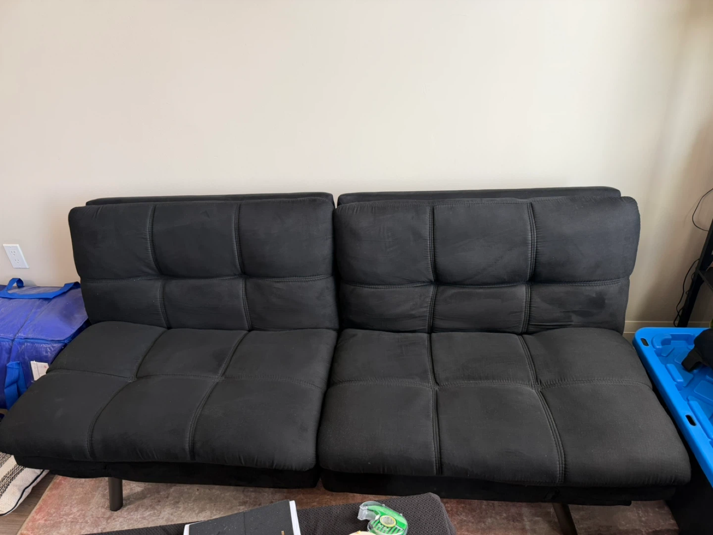 Black Convertible Futon Sofa Bed - photo 4