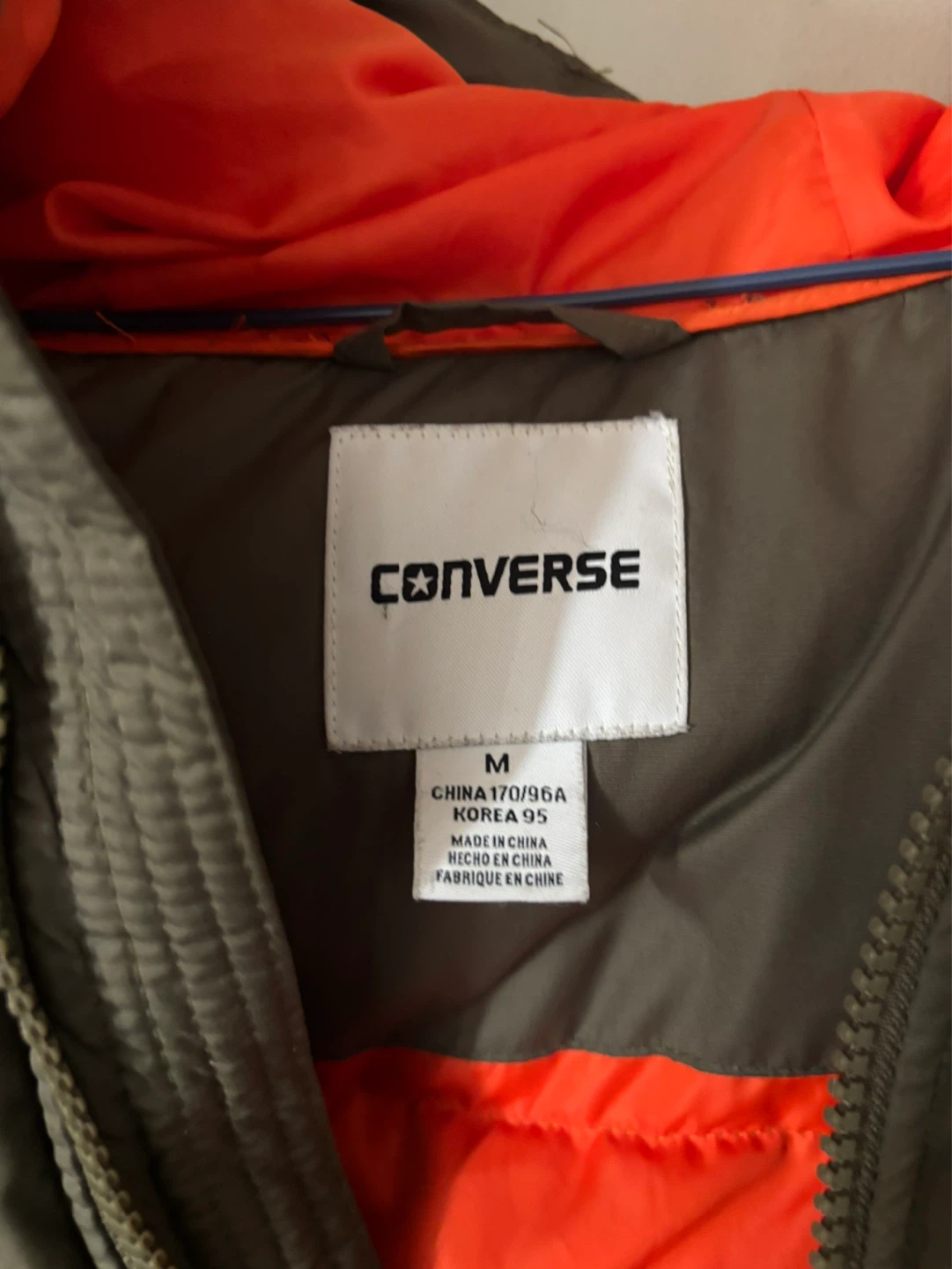 Converse Puffer Jacket - Olive Green - Size M - photo 2