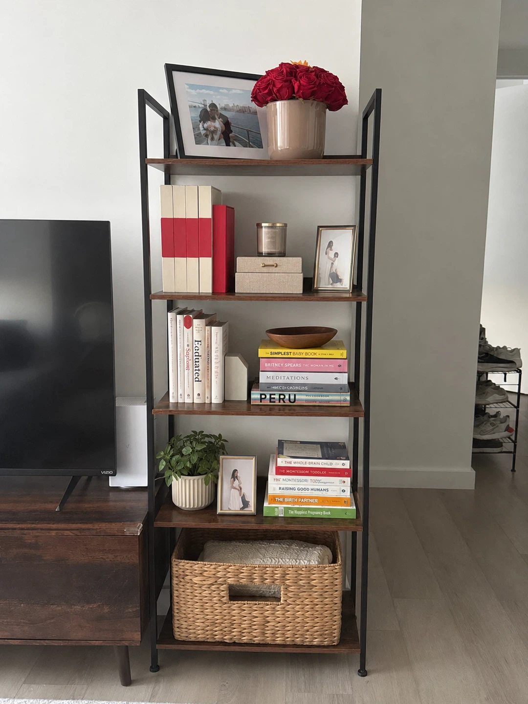 Industrial 5-Tier Bookshelf