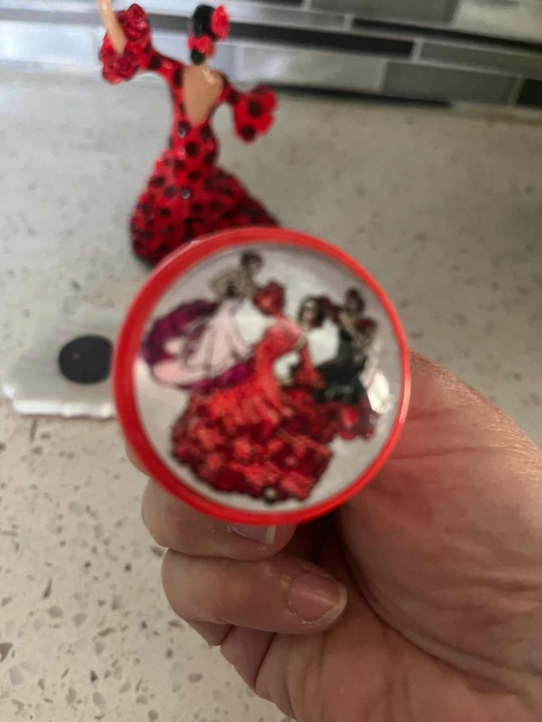 Flamenco dancer figure, bottle stopper and fridge magnet set - photo 3
