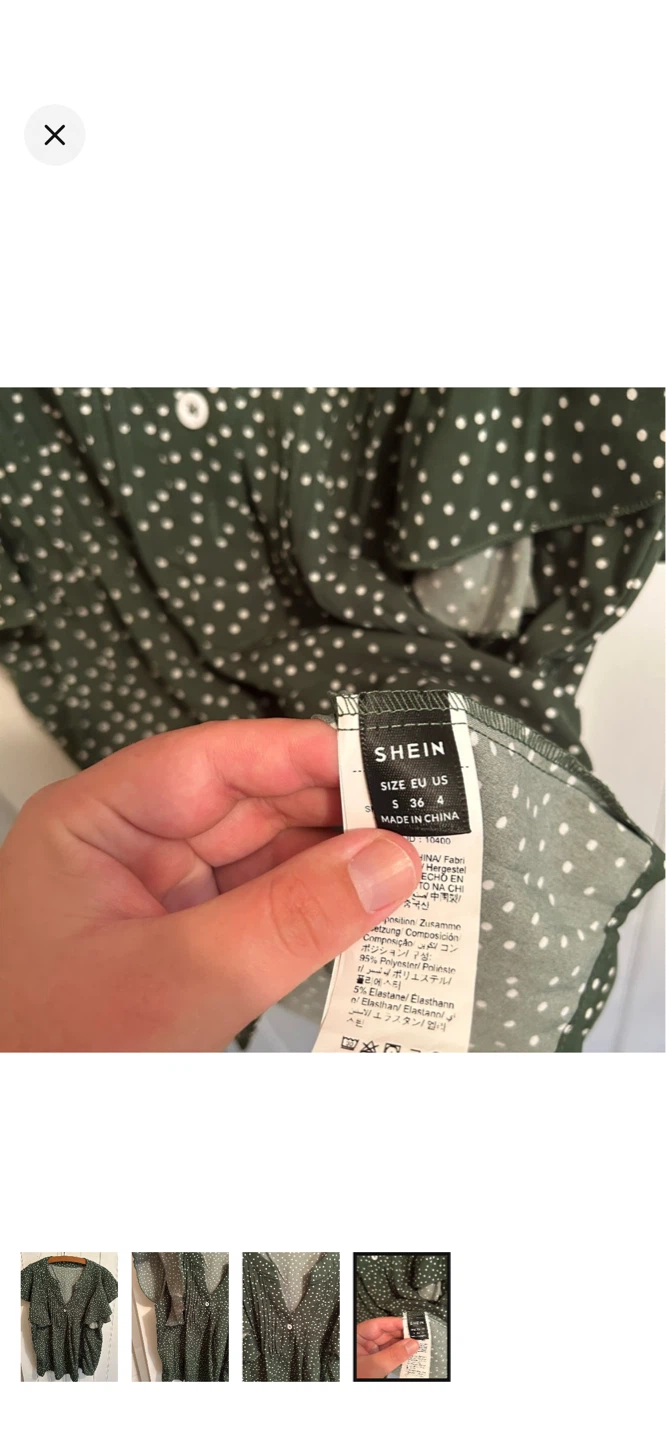 SHEIN Green Polka Dot Blouse Size US 4 - photo 4