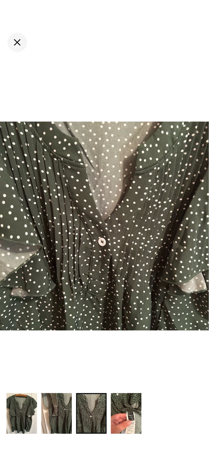 SHEIN Green Polka Dot Blouse Size US 4 - photo 3