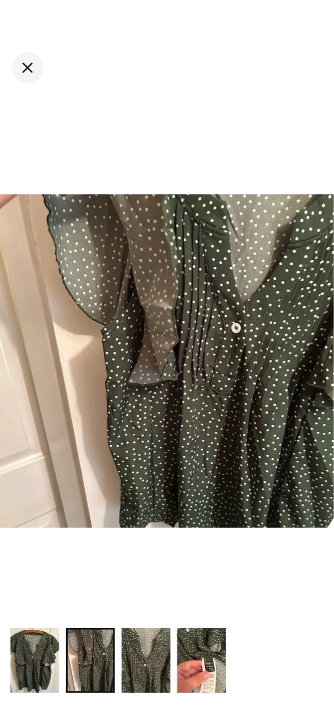 SHEIN Green Polka Dot Blouse Size US 4 - photo 2