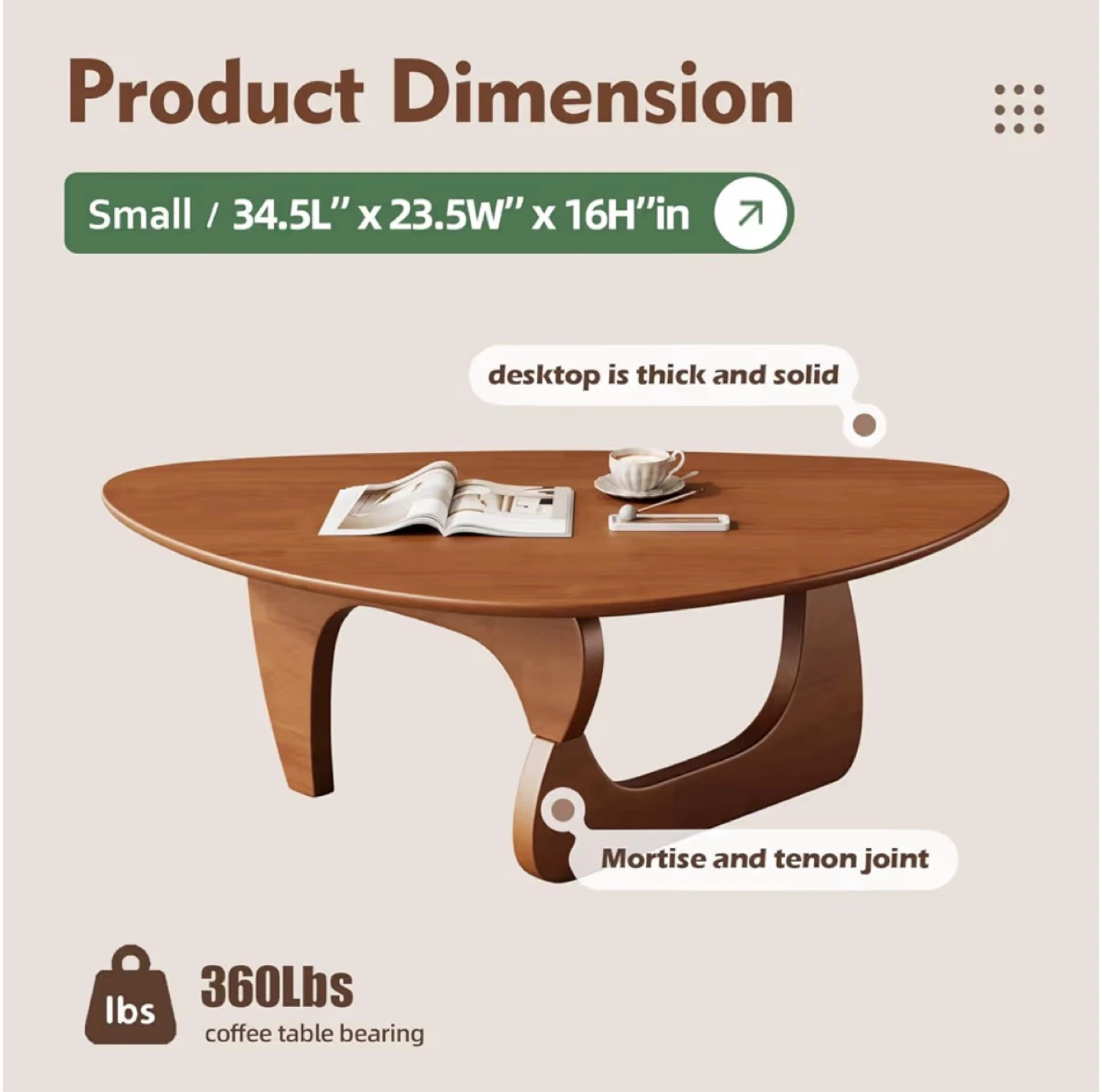 Noguchi Style Coffee Table - Walnut Finish - photo 2