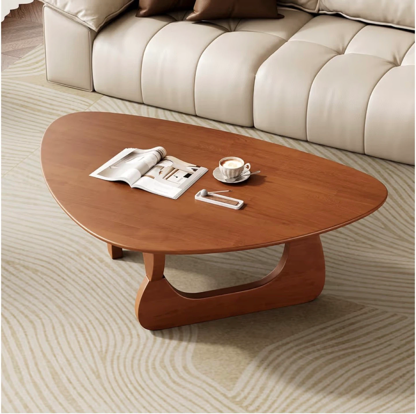 Noguchi Style Coffee Table - Walnut Finish