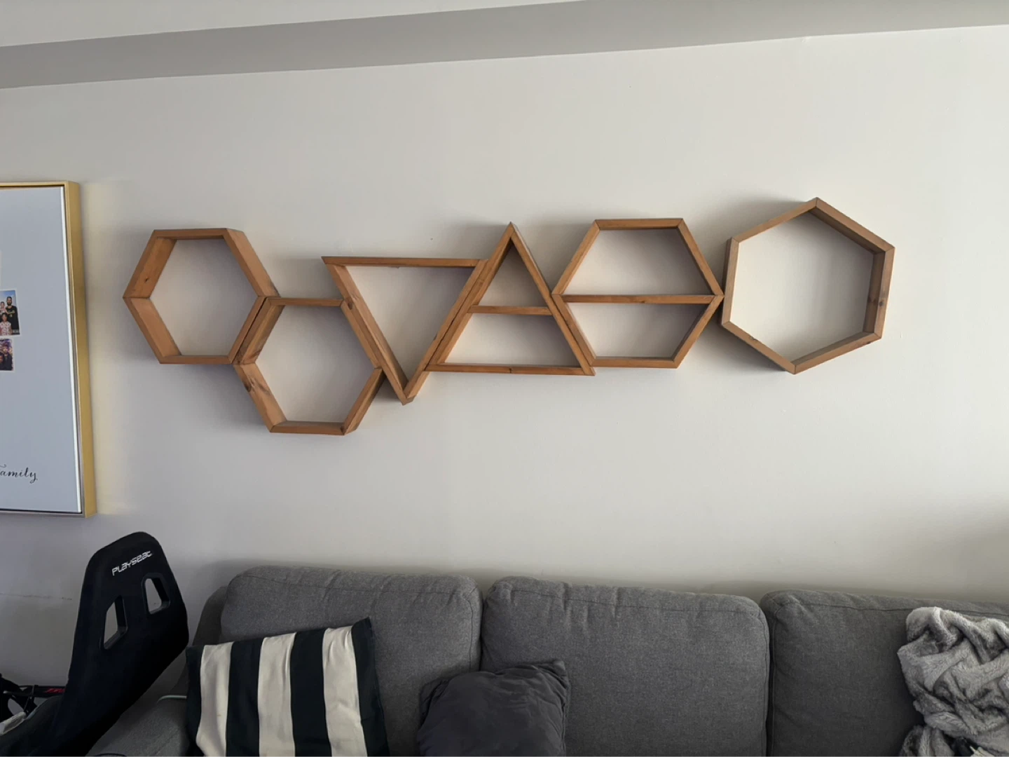Geometric Wood Wall Shelves