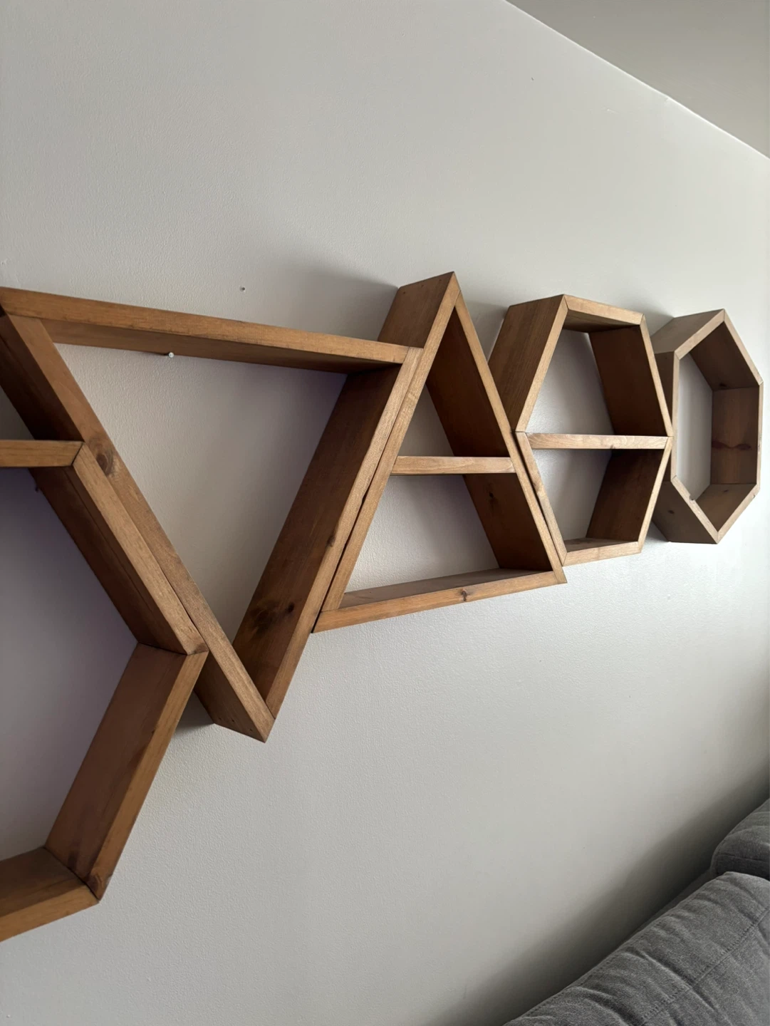 Geometric Wood Wall Shelves - photo 2