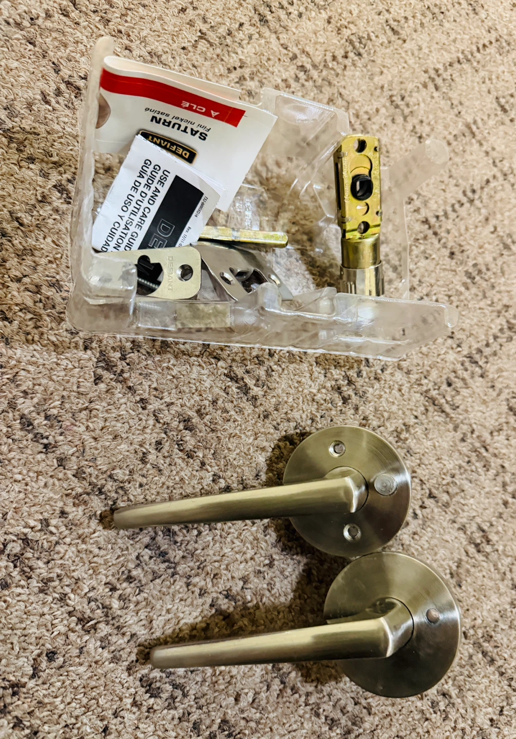 Defiant Satin Nickel Door Handle Set - photo 3