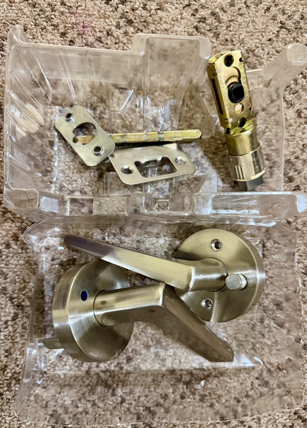 Defiant Satin Nickel Door Handle Set