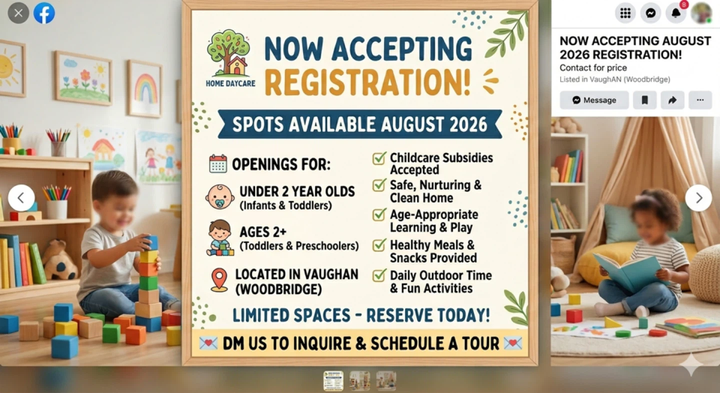 Home Daycare - Accepting Registration for August 2026