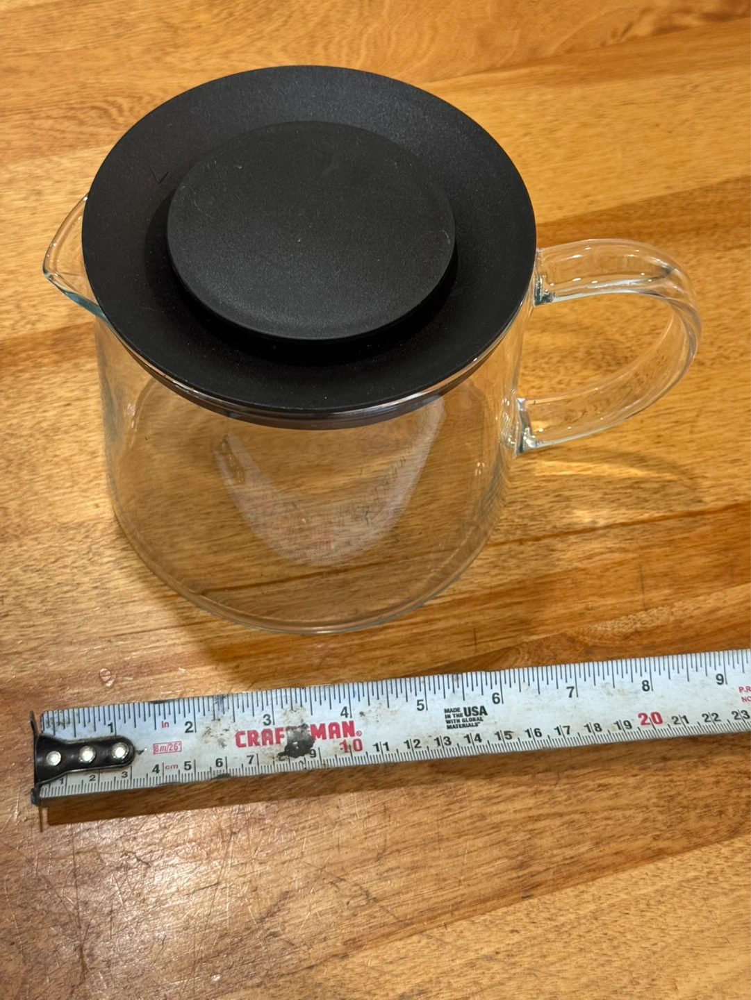 Glass Teapot with Black Lid