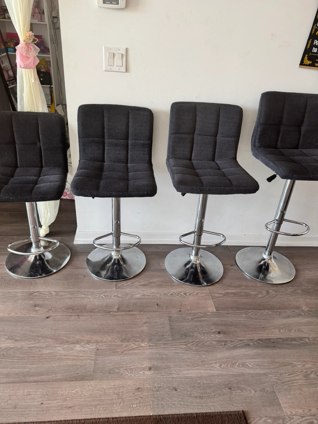 Set of 4 Dark Gray Bar Stools - photo 4