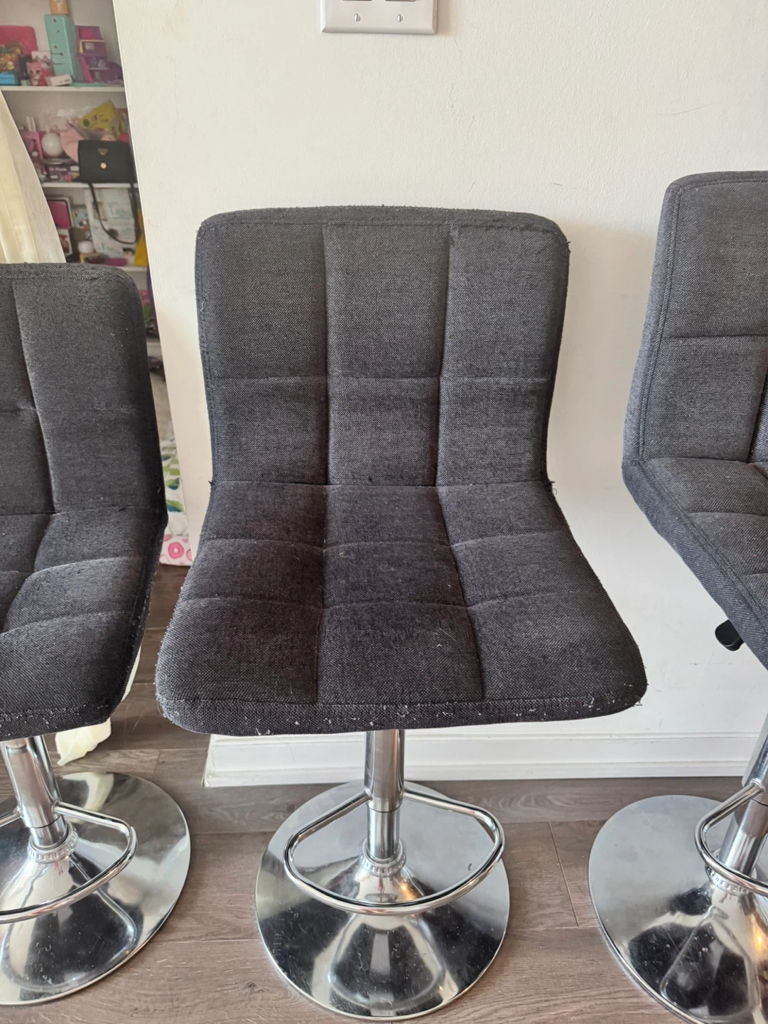 Set of 4 Dark Gray Bar Stools - photo 3