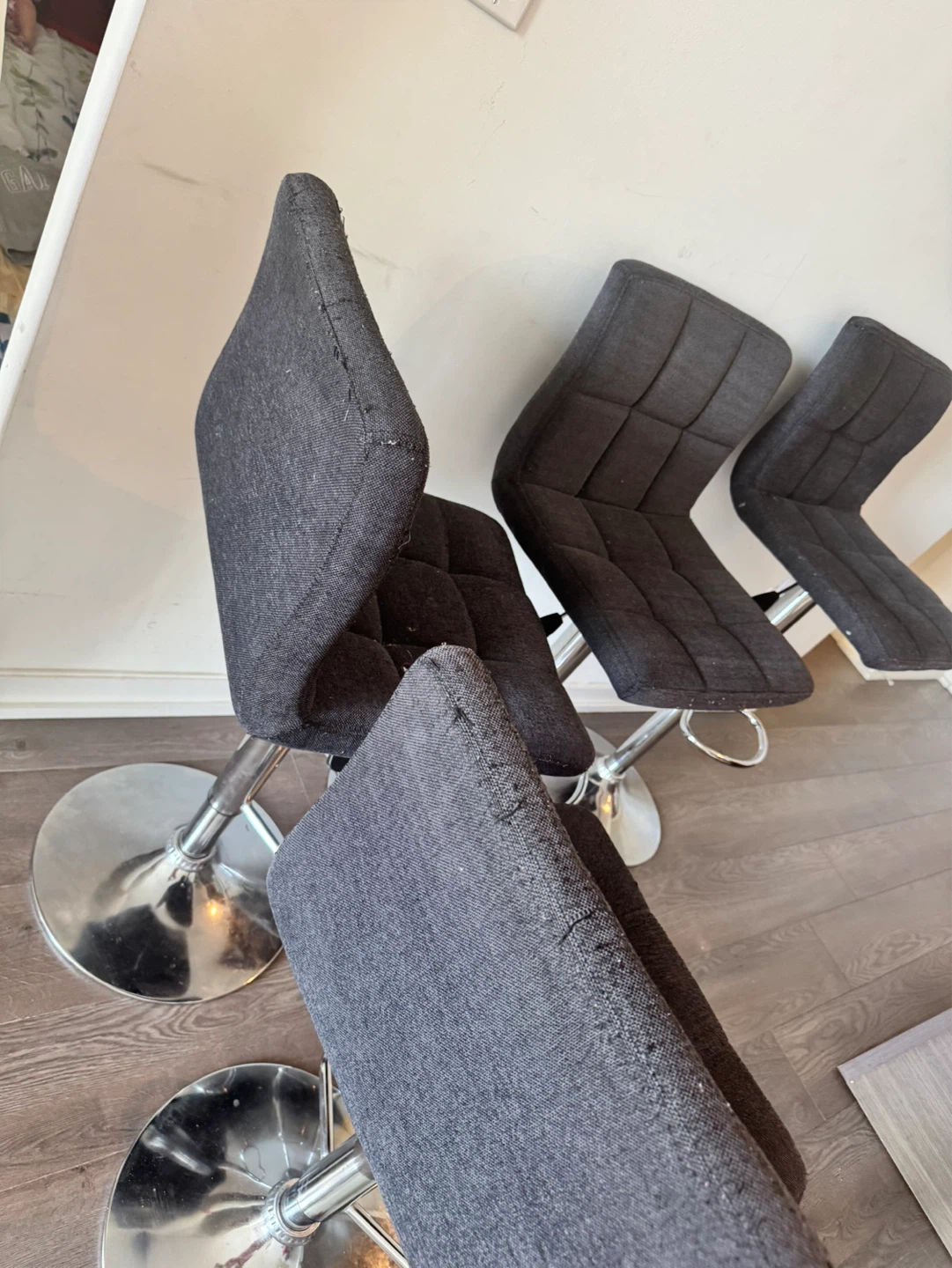 Set of 4 Dark Gray Bar Stools - photo 5