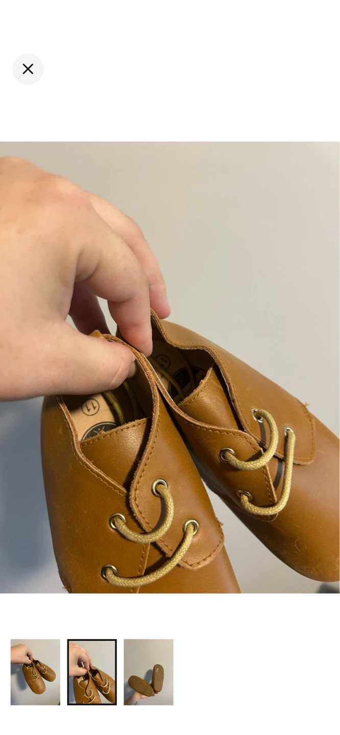 Toddler Brown Leather Oxford Shoes - photo 2