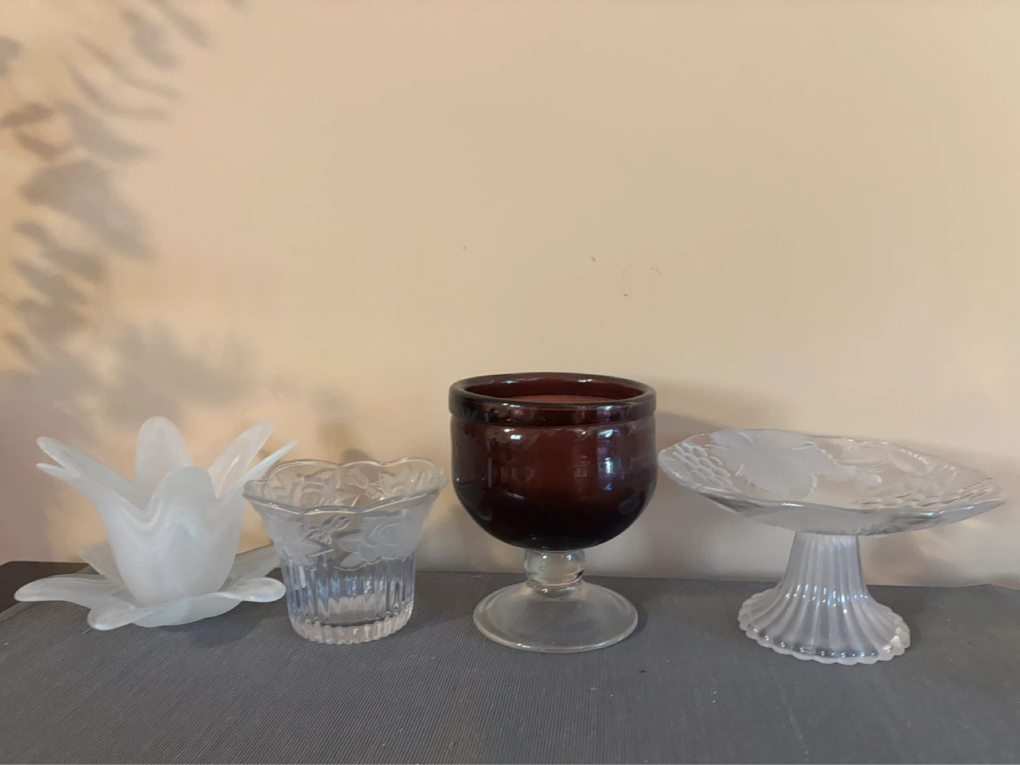 4 Decorative Glass Vases/Holders