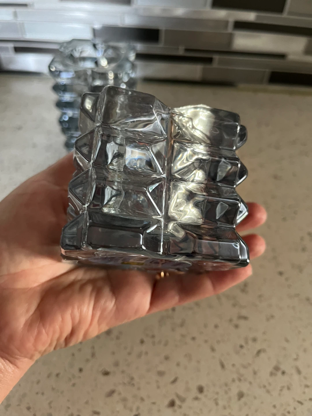 Set of 3 Glass  & 2 ceramic tealight holders - photo 5