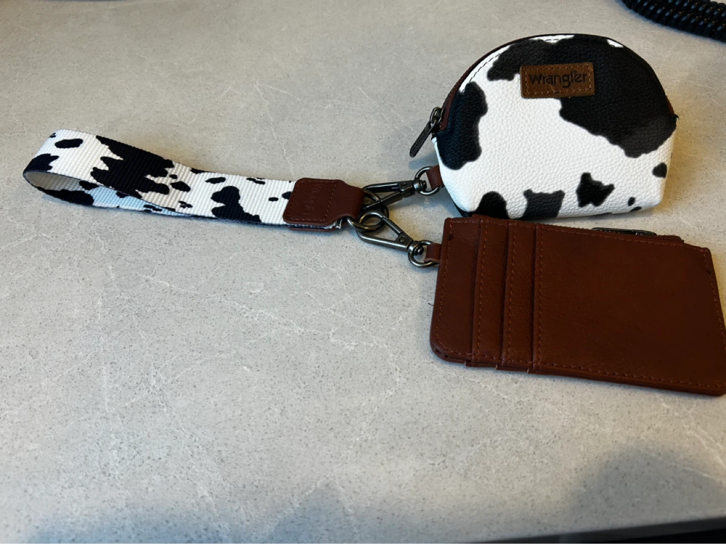 Wrangler Cow Print Card Holder and Coin Pouch Set - photo 2