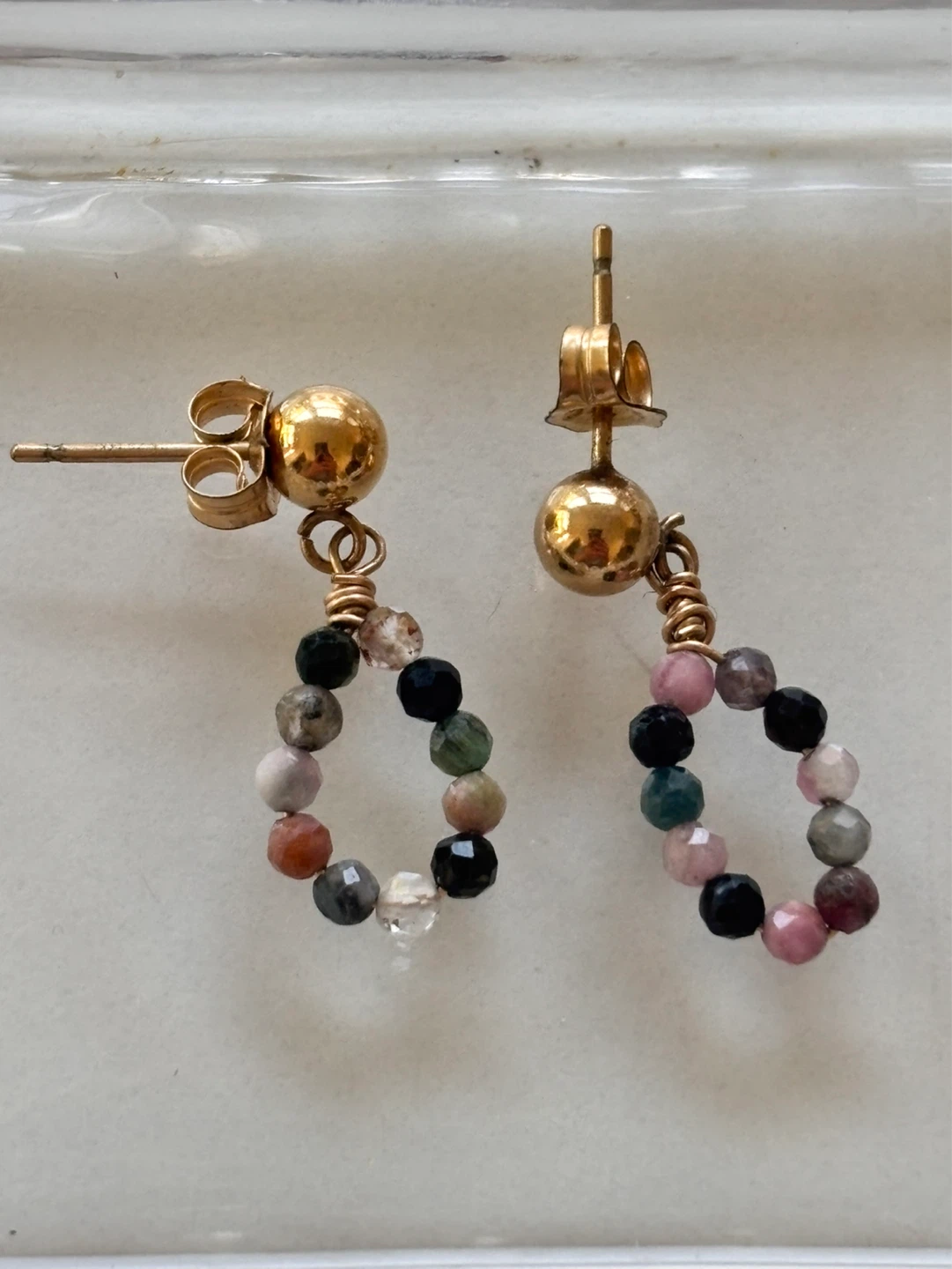 Crystal Beaded stones Drop Earrings