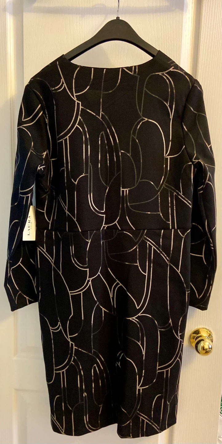 Vin Rouge Fashion Black Sequined Wrap Dress 1X - photo 5