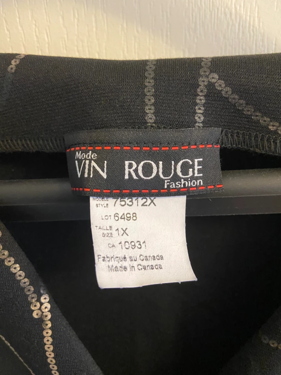 Vin Rouge Fashion Black Sequined Wrap Dress 1X - photo 3