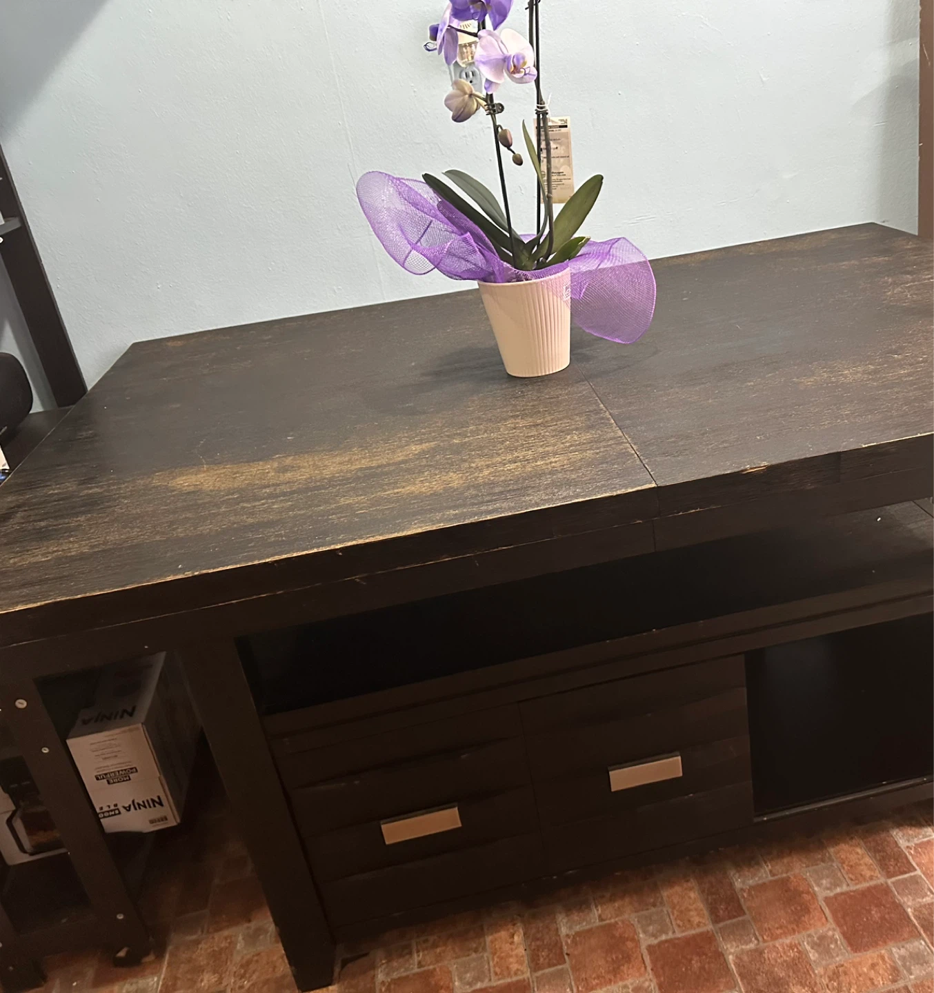 Mesa de comedor negro solo mesa  60in largo y 42 in ancho
