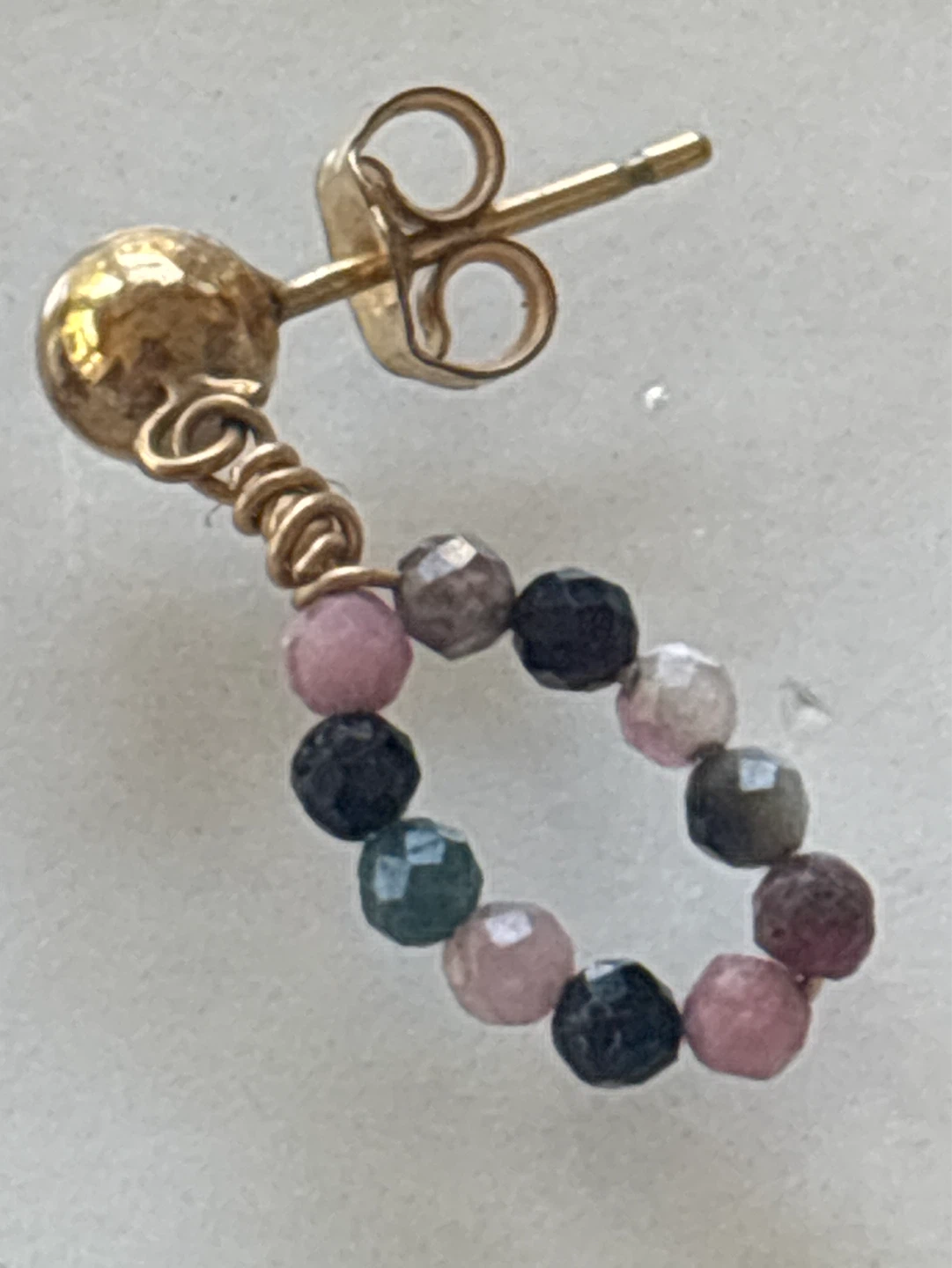 Crystal Beaded stones Drop Earrings - photo 2