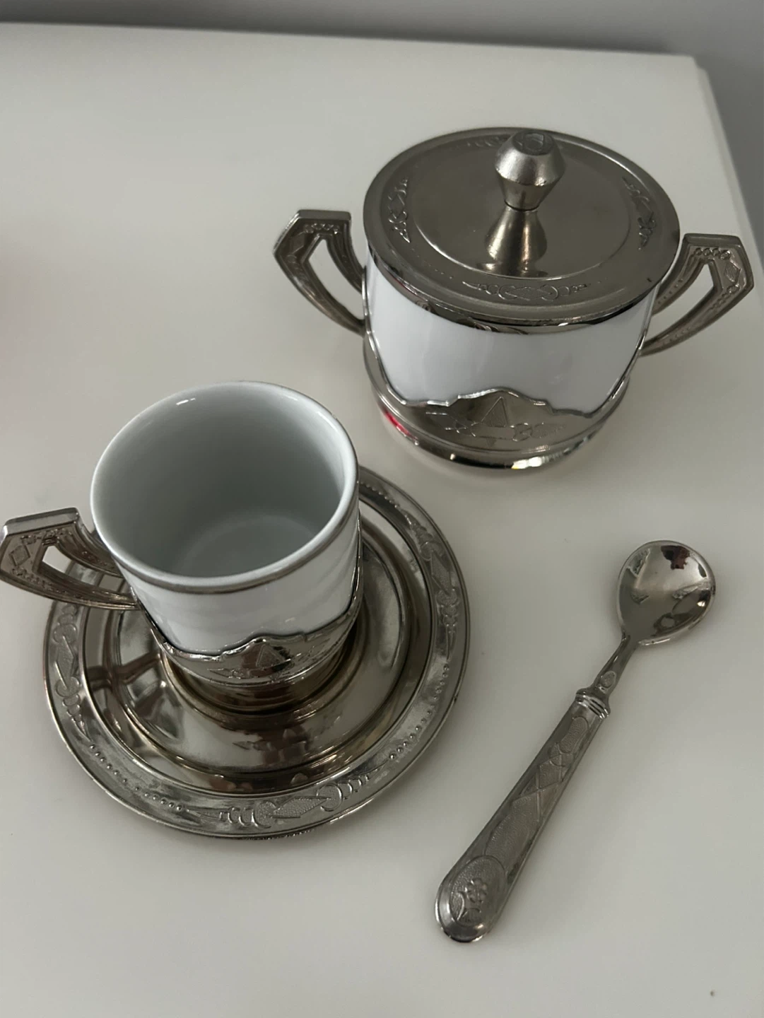 White/Silver Espresso Cup Set - photo 2
